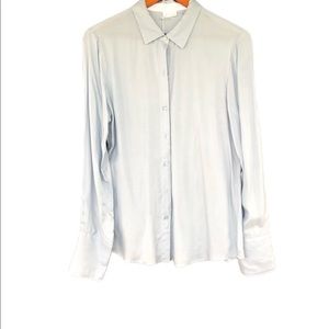 NWT Ecru Light Blue Blouse w/White Trim Size S